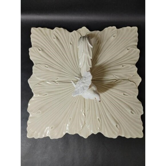 VTG Style Setters Divided Plate W/TURKEY RAISED FIGURES & Handle Thanksgiving - Picture 2 of 7